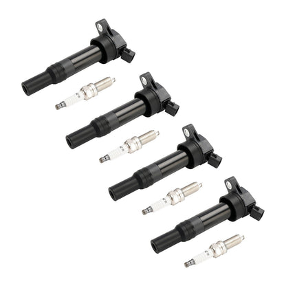 4x bobina di accensione + candela UF651 per Kia Soul Forte Hyundai Elantra