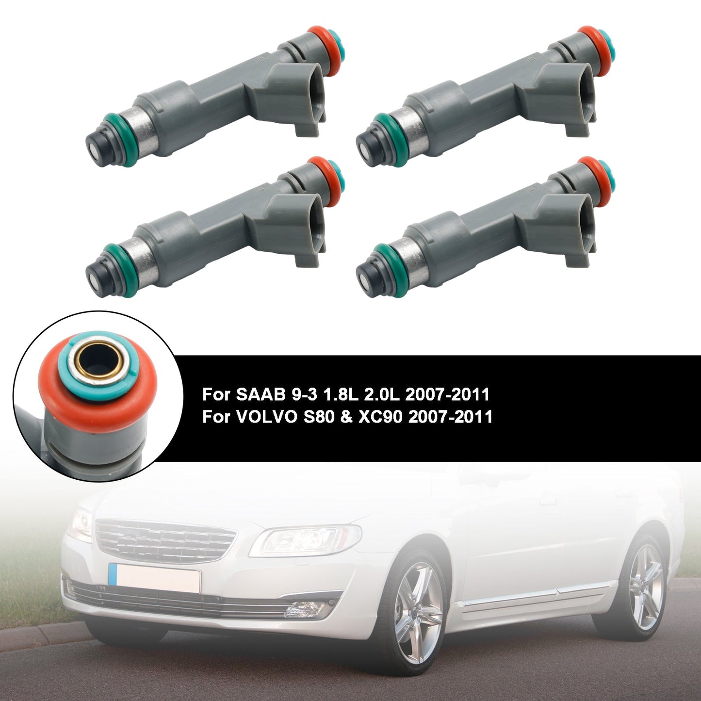 4 pezzi iniettore carburante 55559397 adatto per SAAB 9-3 2.0L Turbo 2007-2011 8653608