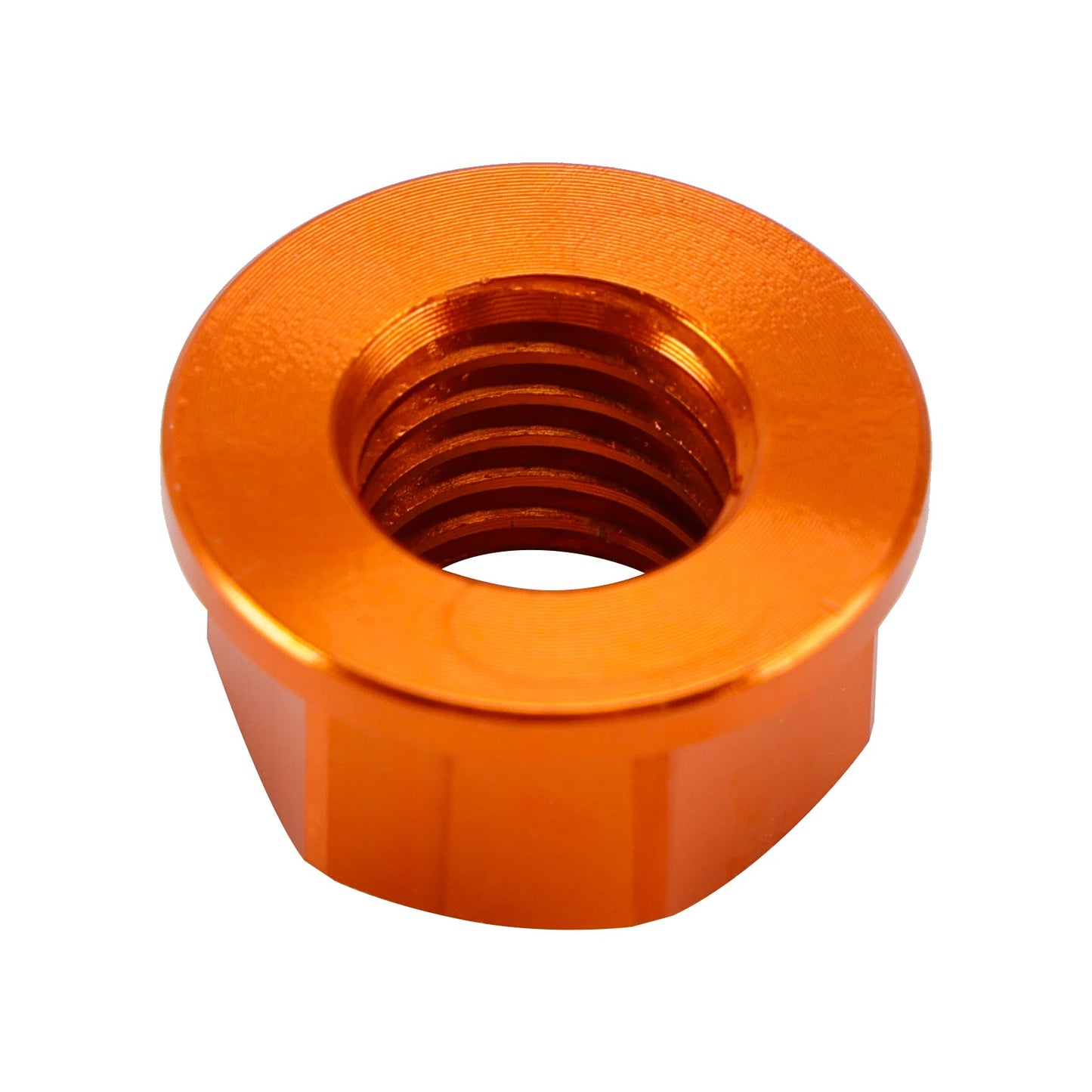 Confezione da 6 dadi flangiati per pignone posteriore in alluminio M10X1,5 mm arancioni per moto