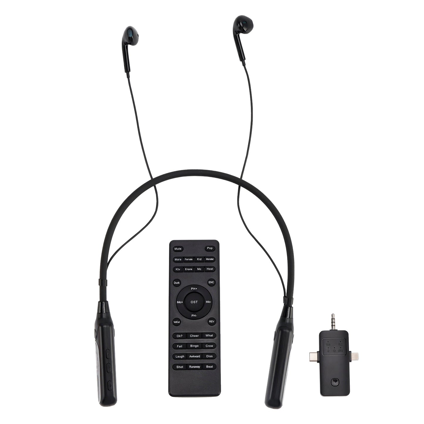 Scheda audio wireless, cuffie con archetto da collo e auricolari per streaming live per telefono, PC e TV