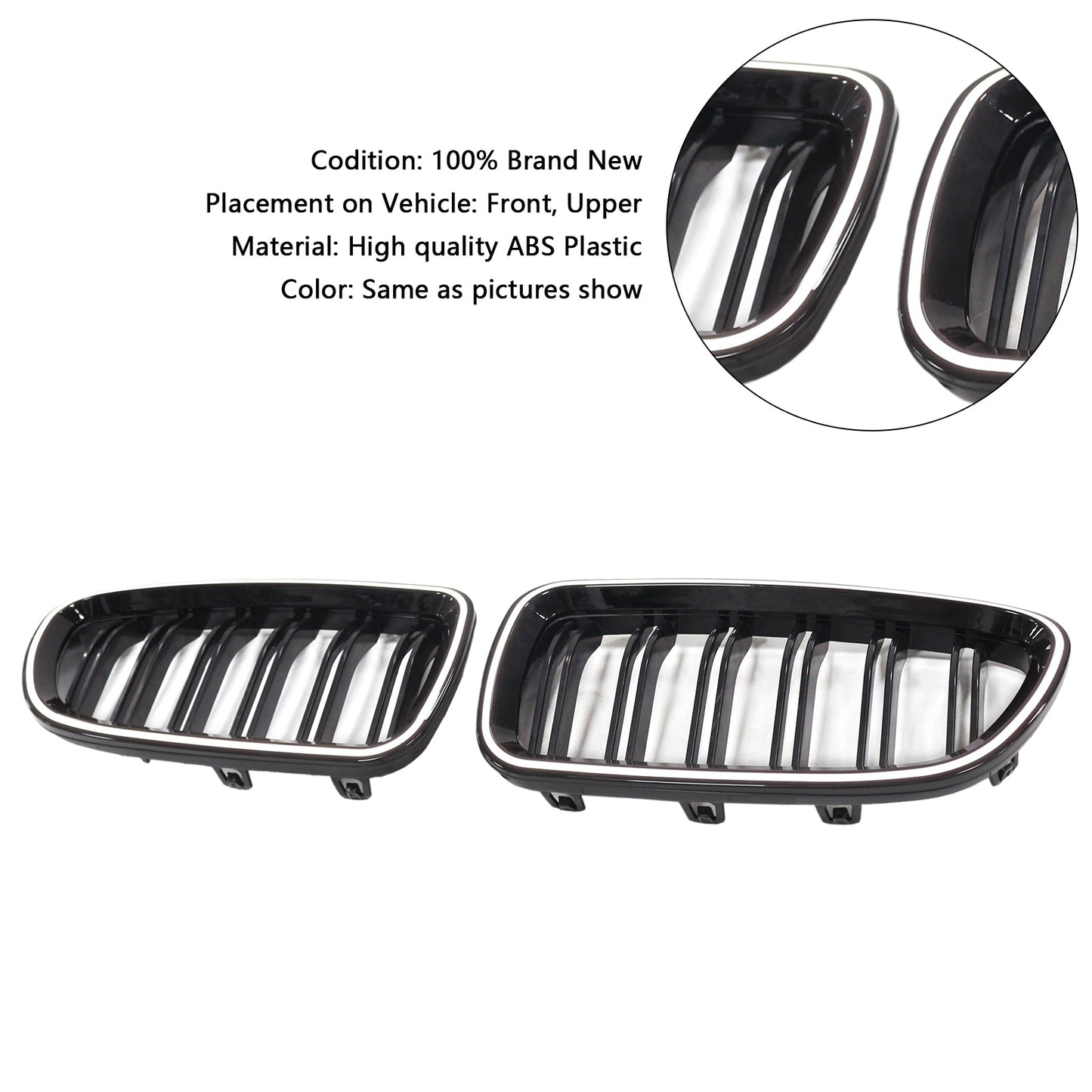 11.2009-02.2017 BMW Serie 5 F11 Touring Rene Paraurti Griglia Griglia Nero Lucido 51137203649 51137203203