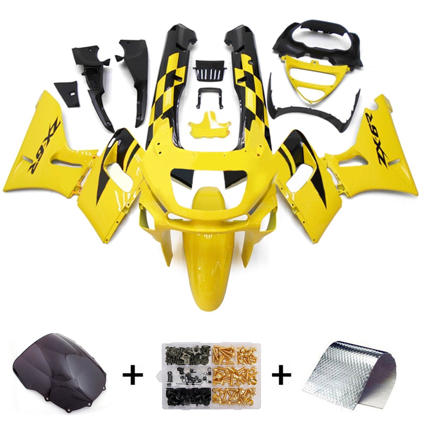 Kit carenatura iniezione in plastica ABS adatto per Kawasaki ZZR400 1993-2007 ZZR600 1998-2003