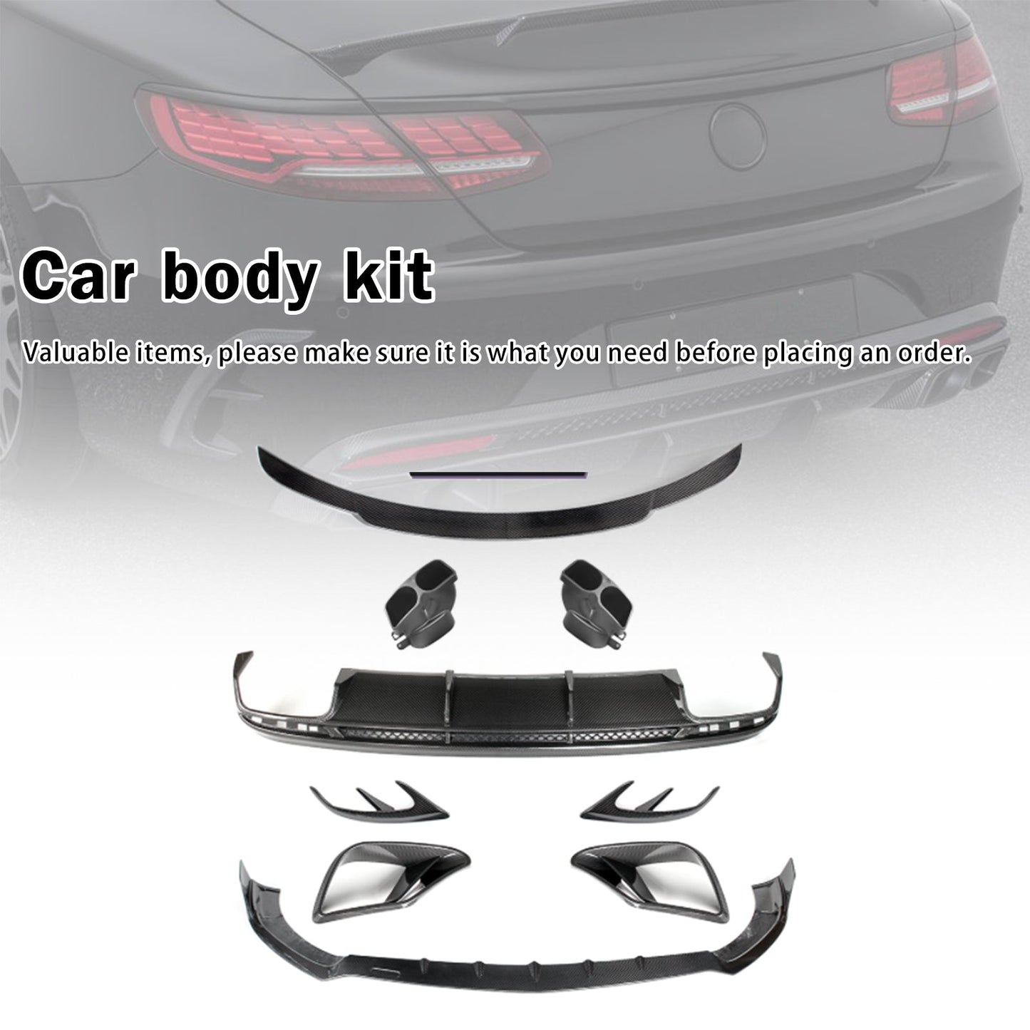Kit carrozzeria paraurti in fibra di carbonio per Mercedes Benz W217 S63 S65 AMG Coupé 2019-2021