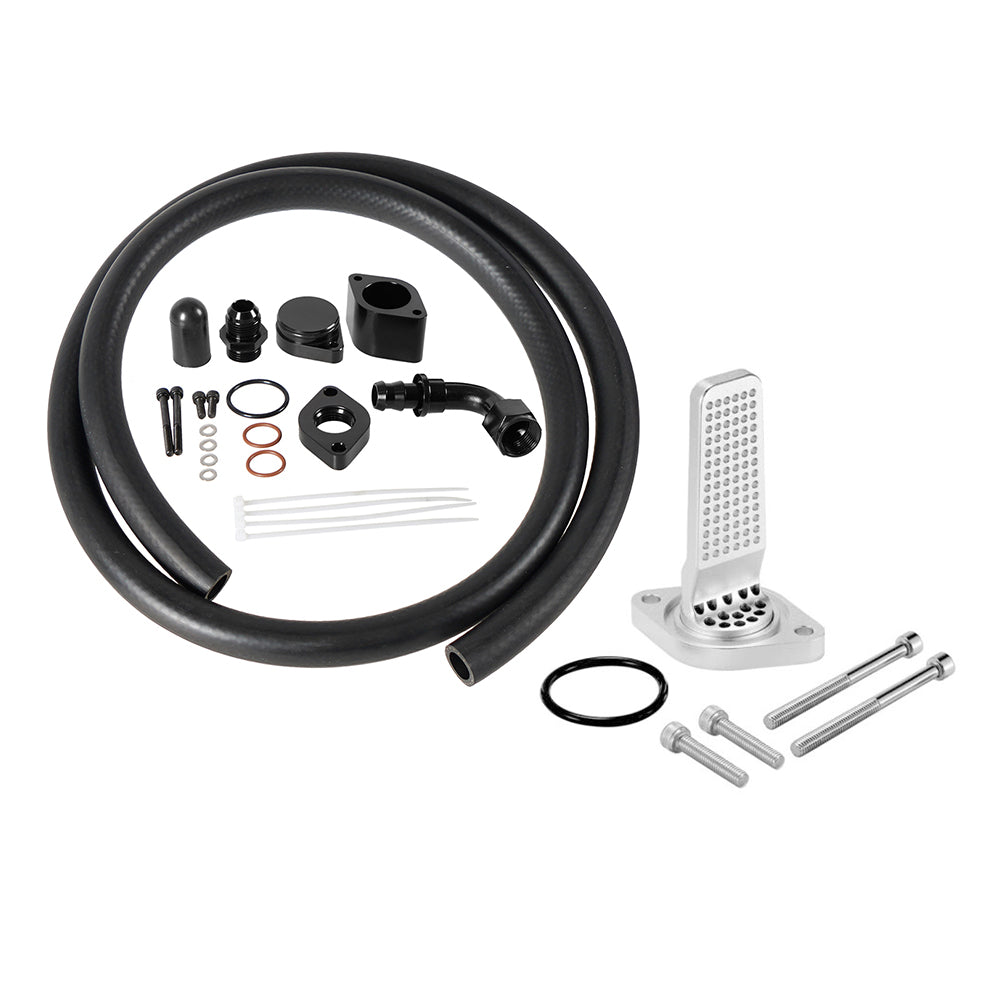Kit di reindirizzamento CCV + deflettore CCV con contenitore di raccolta interno per Ford 6.7L Powerstroke 201l-2024