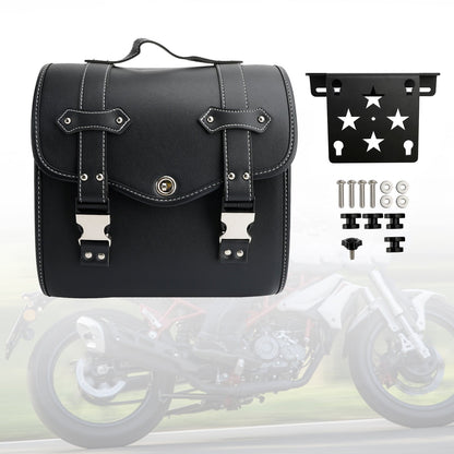 Kit borse laterali e staffe, sgancio rapido universale, nero, per moto
