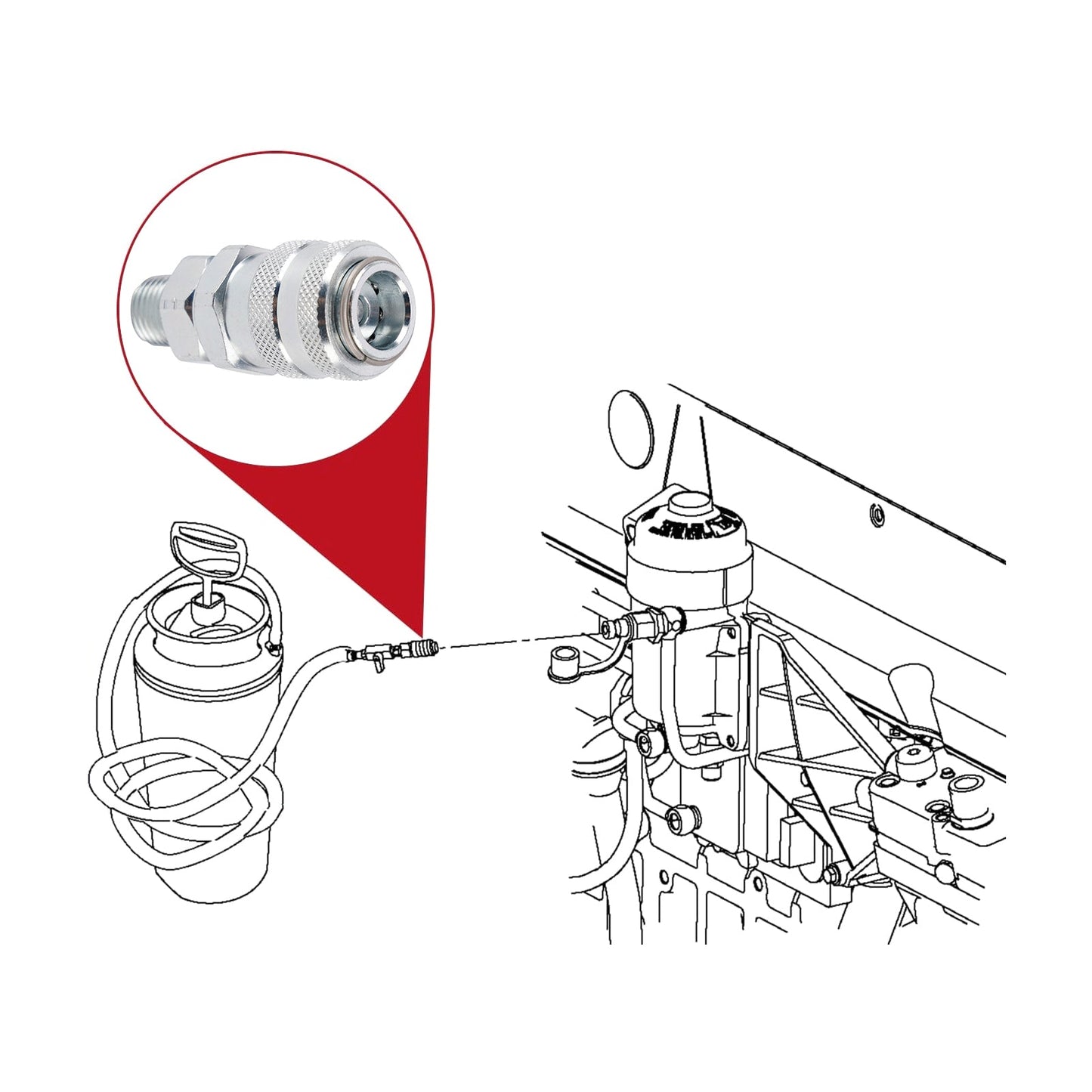 Raccordo di accoppiamento per sistema di alimentazione J-47912-QC per Detroit S60 Cummins MBE900 MBE4000