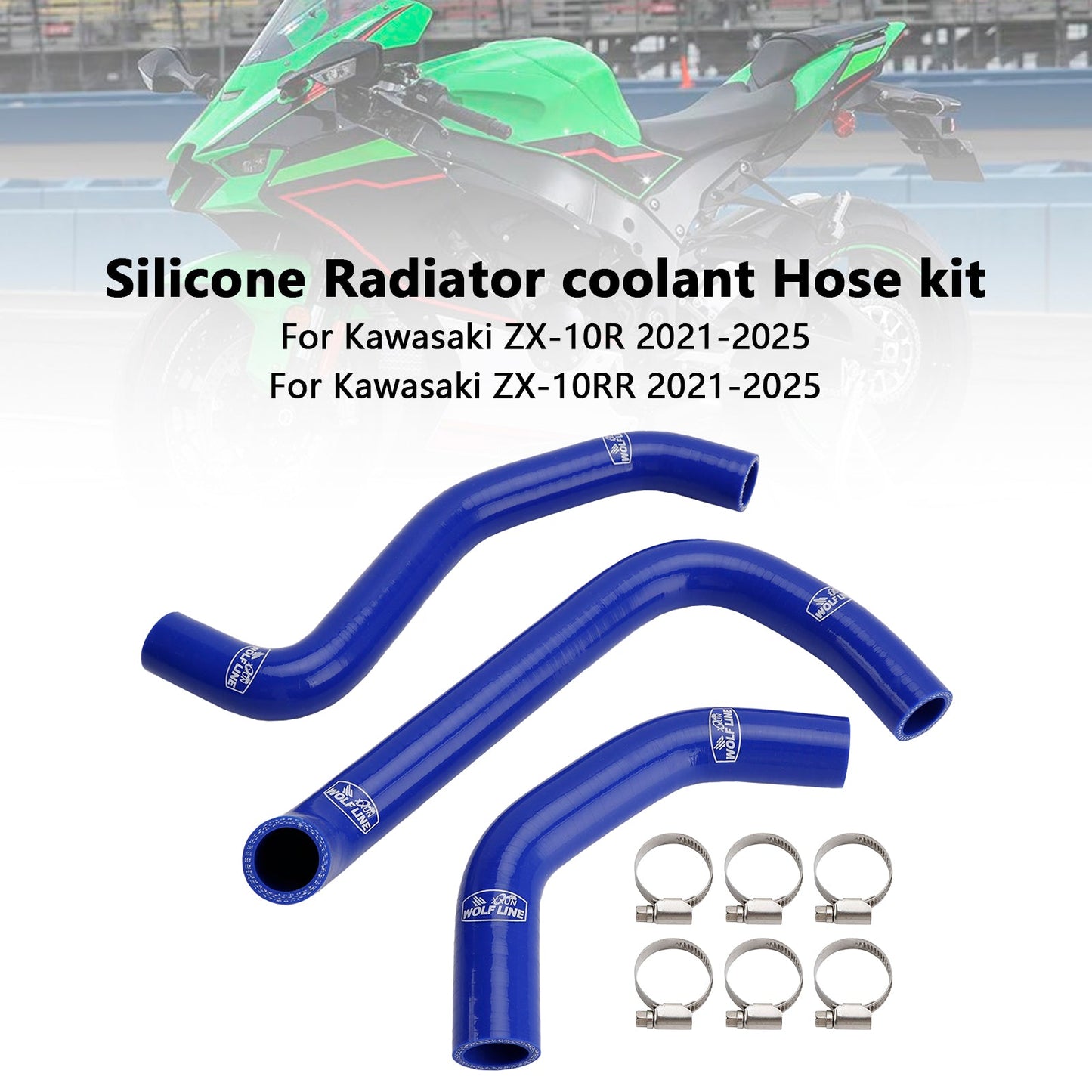 Tubo flessibile del liquido di raffreddamento del radiatore in silicone Kawasaki ZX10R ZX-10RR 2021-2025