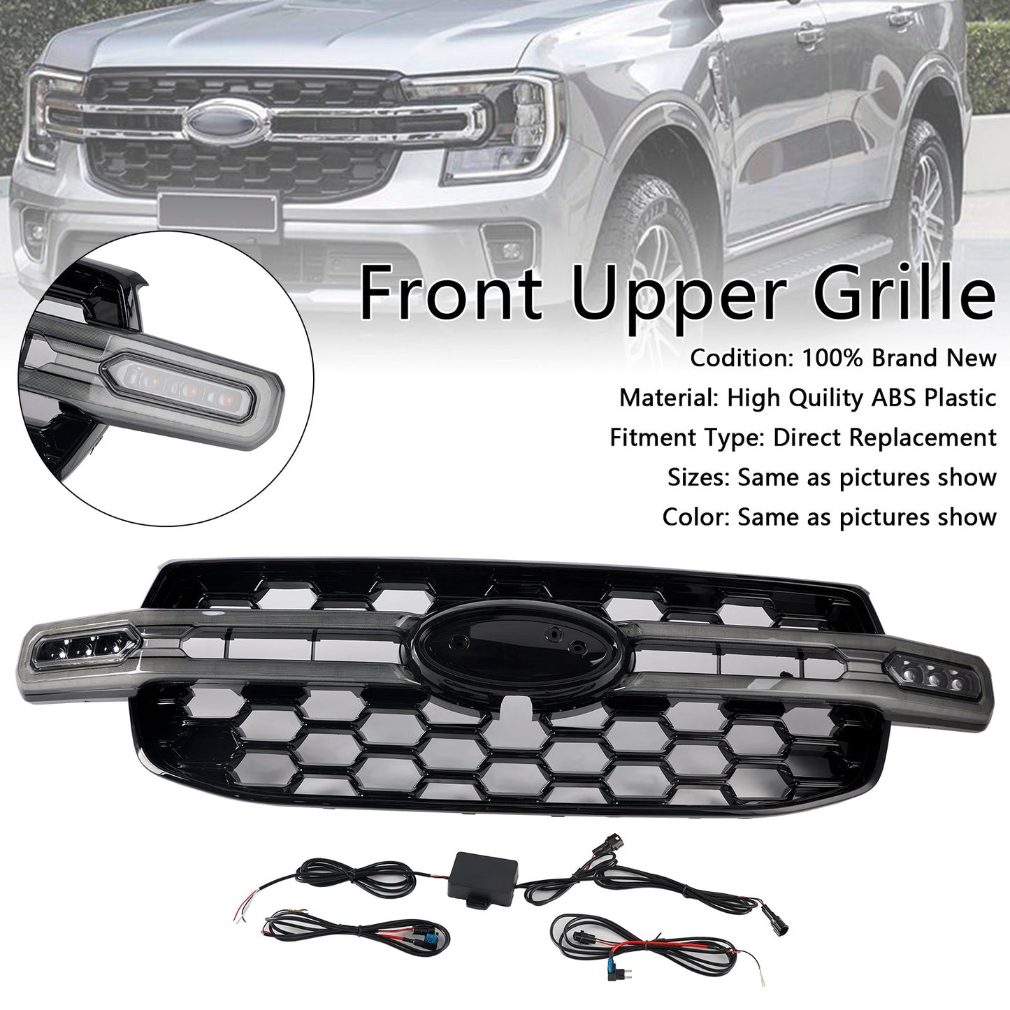 Griglia paraurti anteriore adatta per Ford Ranger Everest Next Gen Wildtrak 2023-2024