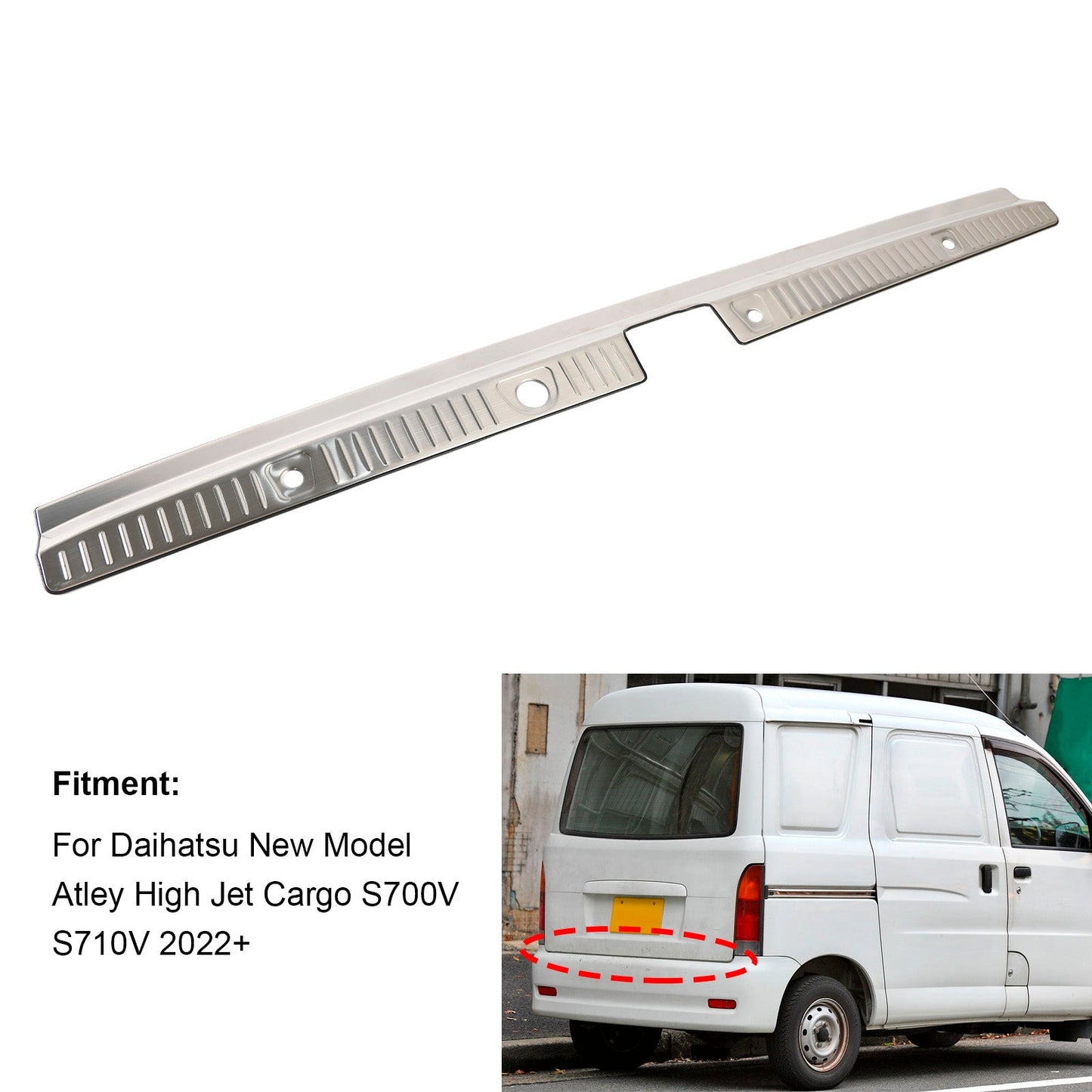 2022+ Daihatsu Nuovo Modello Atley High Jet Cargo S700V S710V Paraurti Posteriore Protezione Paraurti Passo Guard