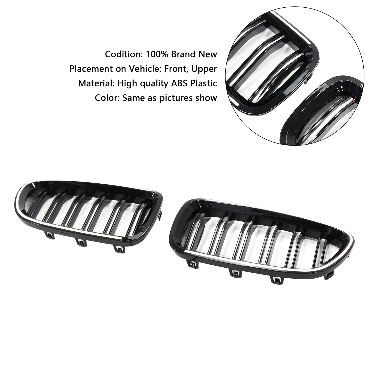 11.2009-02.2017 BMW Serie 5 F11 Touring Griglia paraurti a rene Griglia Nero lucido 51137203203 51137203204