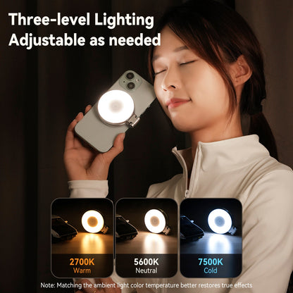 Luce di riempimento magnetica per cellulare, luce tascabile rotante portatile ed estensibile
