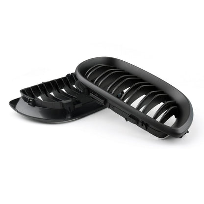 Griglia anteriore a doppio rene per BMW E46 Serie 3 2002-2005, 4 porte, colore nero opaco