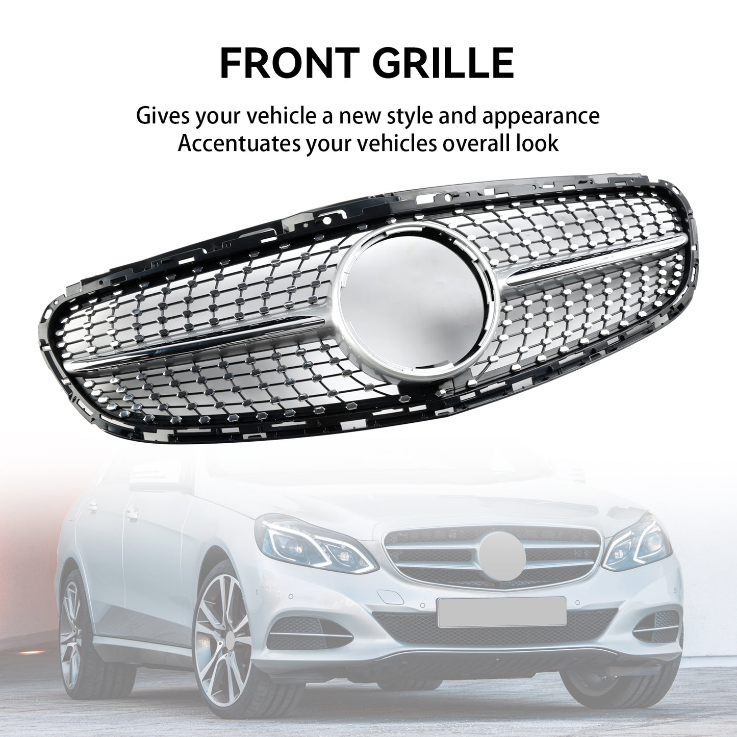 Per Mercedes Classe E W212 2013-2016 Facelift Diamond Griglia per paraurti anteriore