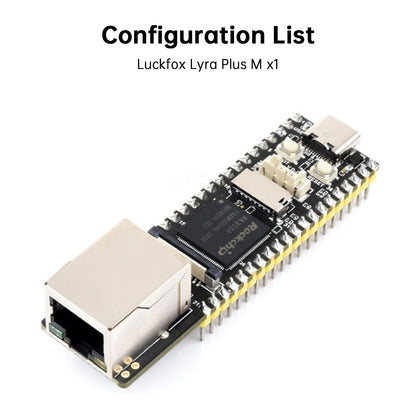 Scheda di sviluppo Linux Luckfox Lyra Plus con chip RK3506G2, porta di rete RJ45 da 128 MB