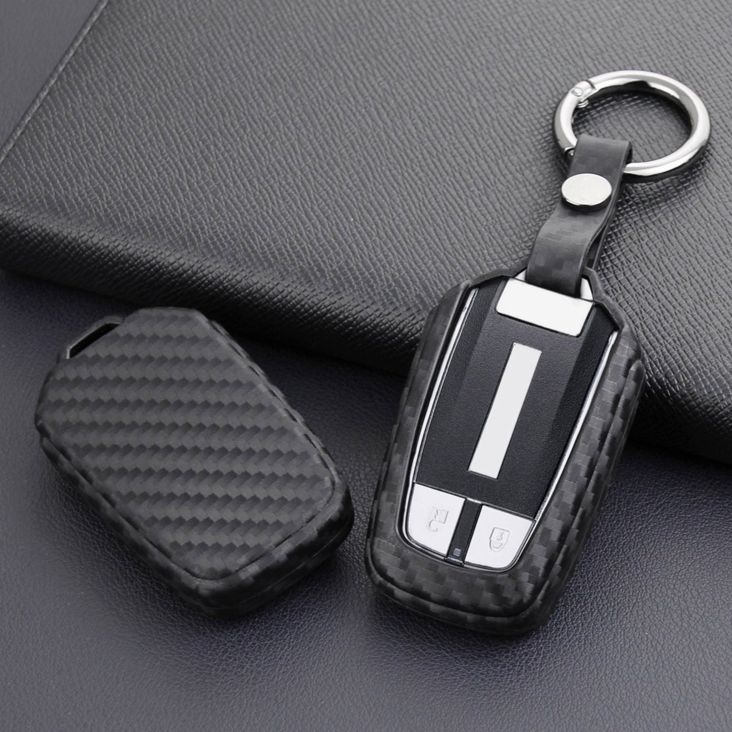 Custodia in pelle e silicone per chiave auto con fibbia per Isuzu