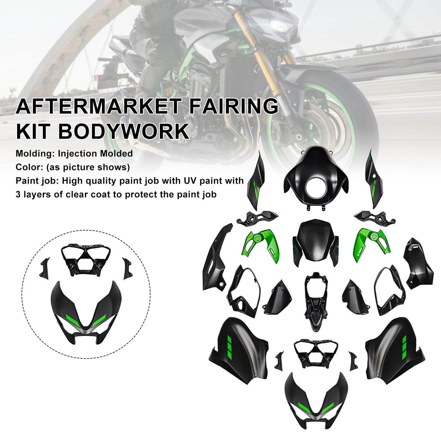 Kit di carene stampate a iniezione per Kawasaki Z900 2025-2026