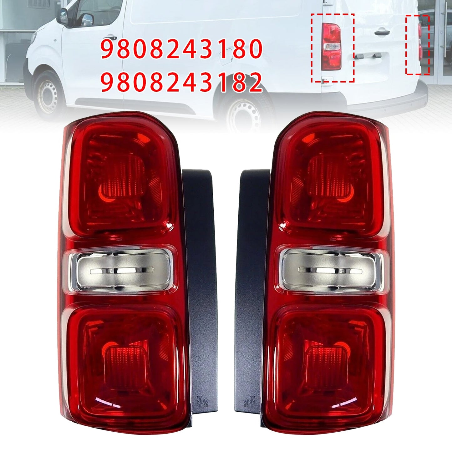 Fanale posteriore sinistro+destro Citroen Space Tourer 2016-2021 alogeno 9808243180 9808243182