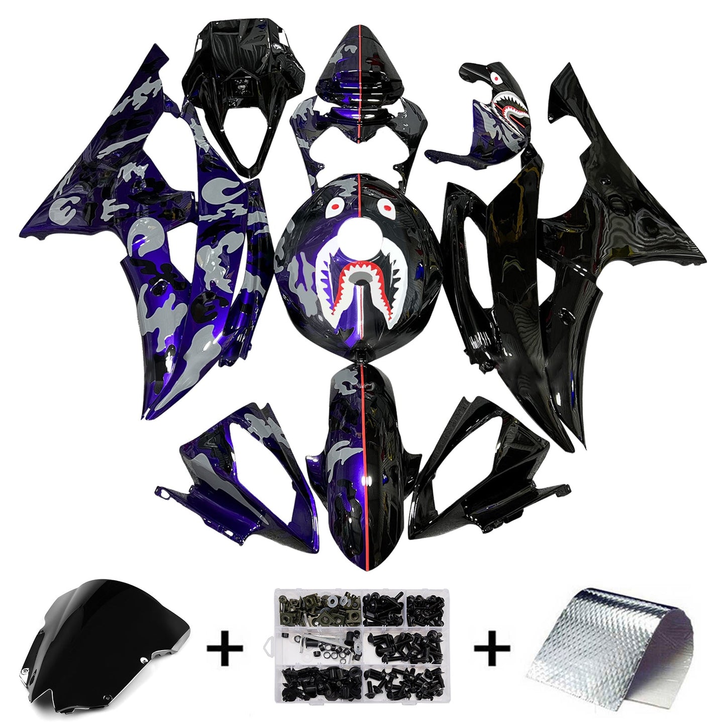 Kit carenatura iniezione plastica ABS per Yamaha YZFR6 YZF-R6 2008-2016