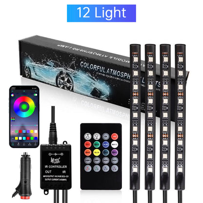 Strisce luminose a LED RGB per interni auto con controllo remoto e APP