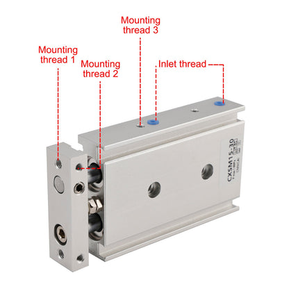 Cilindro pneumatico SMC CXSM15-30 a doppio stelo, doppio effetto
