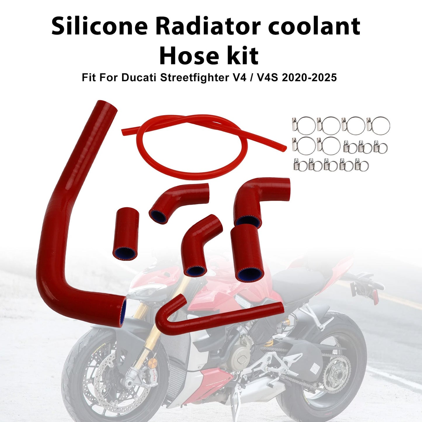 Tubo flessibile del liquido di raffreddamento del radiatore in silicone Ducati Streetfighter V4 V4S 2020-2025