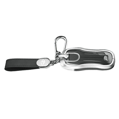 Custodia per chiave auto in TPU argentato in lega di alluminio con fibbia per Porsche Cayenne