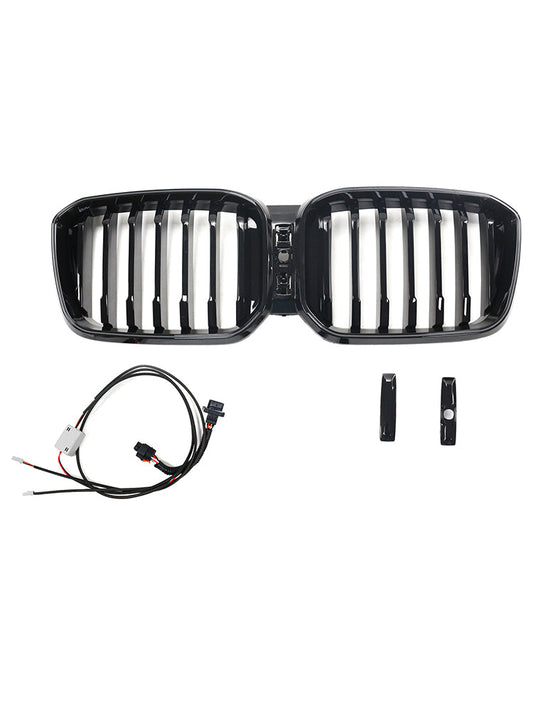 Griglia a rene paraurti anteriore nero lucido BMW X3 G01 X4 G02 2022-2025 con foro per telecamera