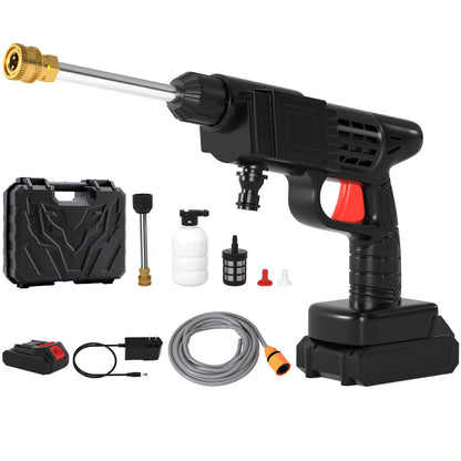 Idropulitrice ad alta pressione da 26 bar - 2 batterie incluse - Tubo flessibile da 189 pollici - Nero