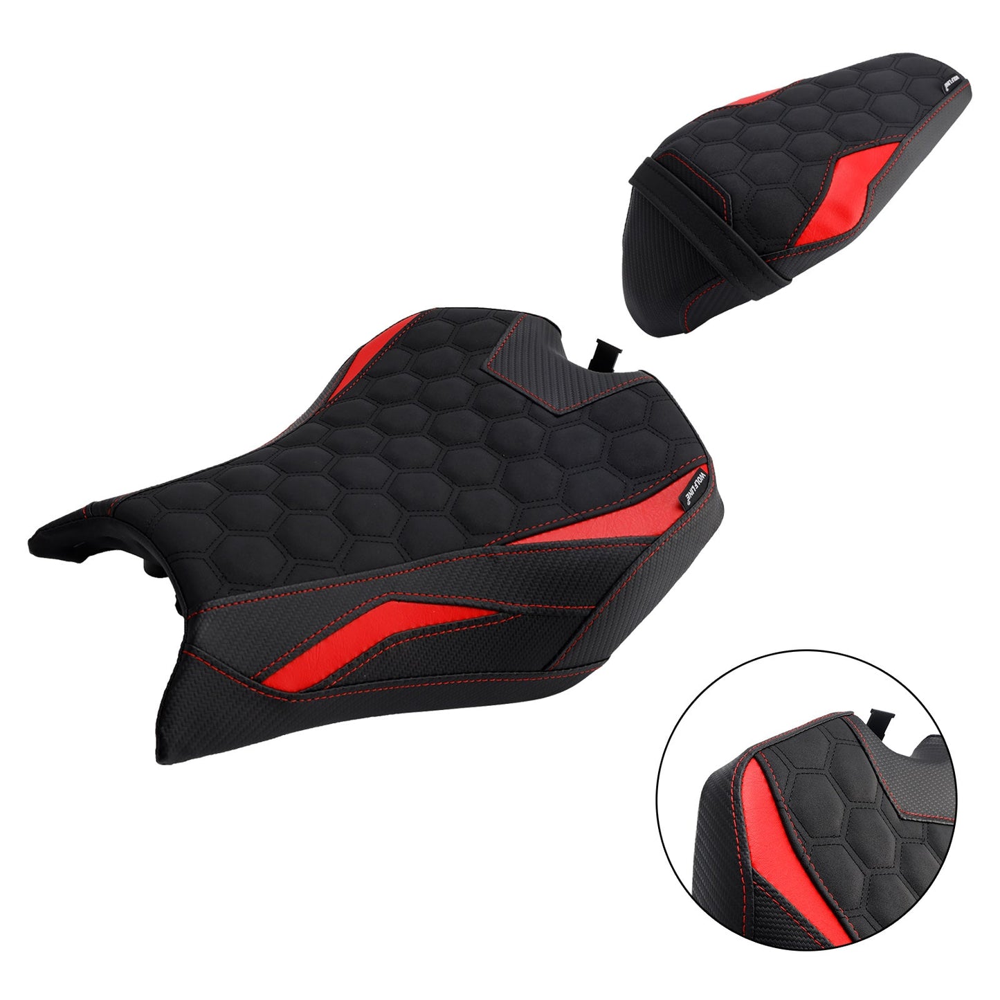 2025 - Kit cuscini passeggero anteriore e posteriore Raider per Kawasaki Z900 Zr900-F, colore rosso.