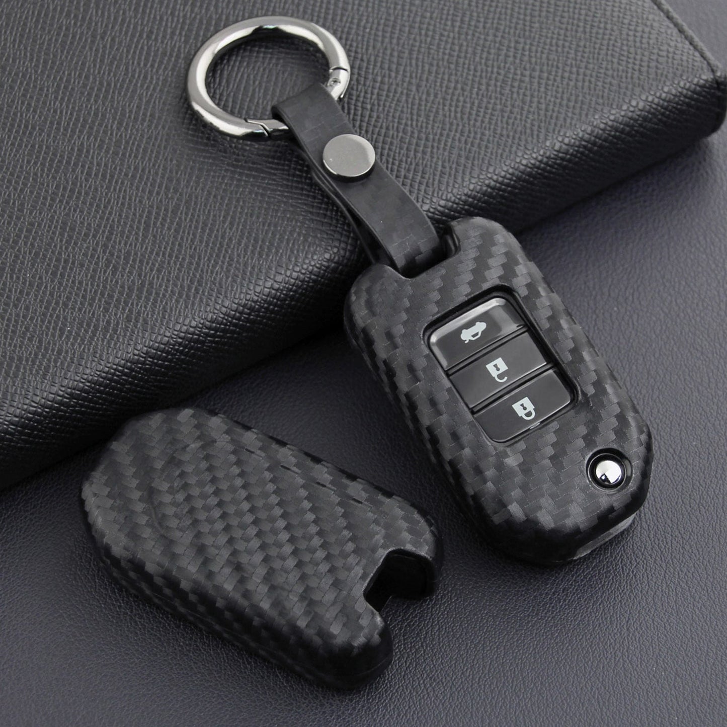 Custodia in similpelle e silicone per chiave auto con fibbia per Honda Accord
