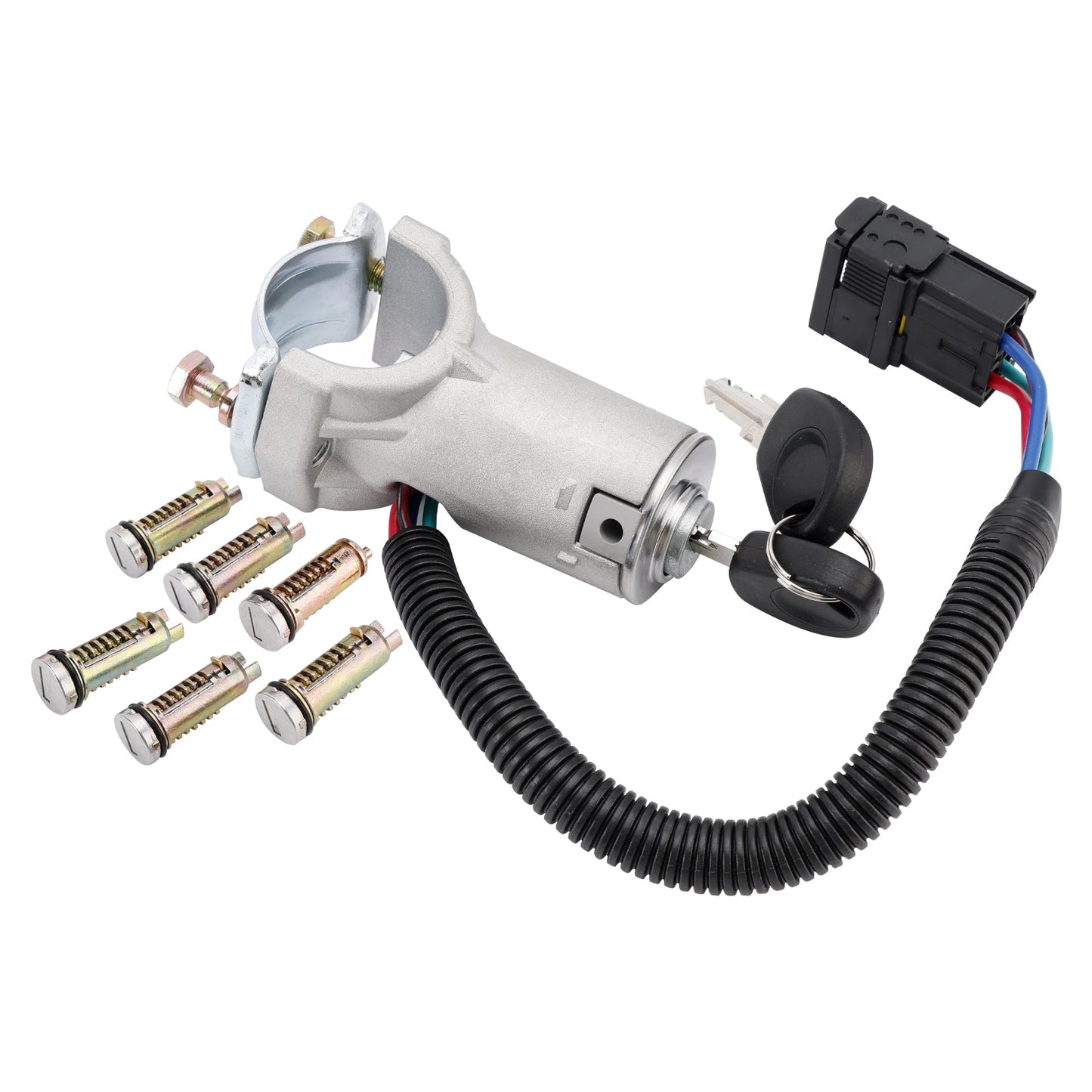 Blocchetto di accensione + 6 cilindri di chiusura + chiave 2996075 Per Iveco Daily 06-12
