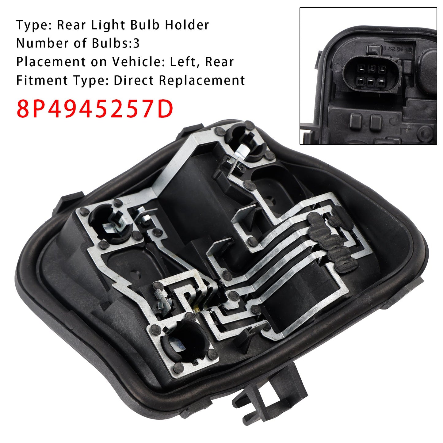 Supporto lampadina luce posteriore sinistra Audi A3 5 PORTE Sportback 2009-2013 8P4945257D