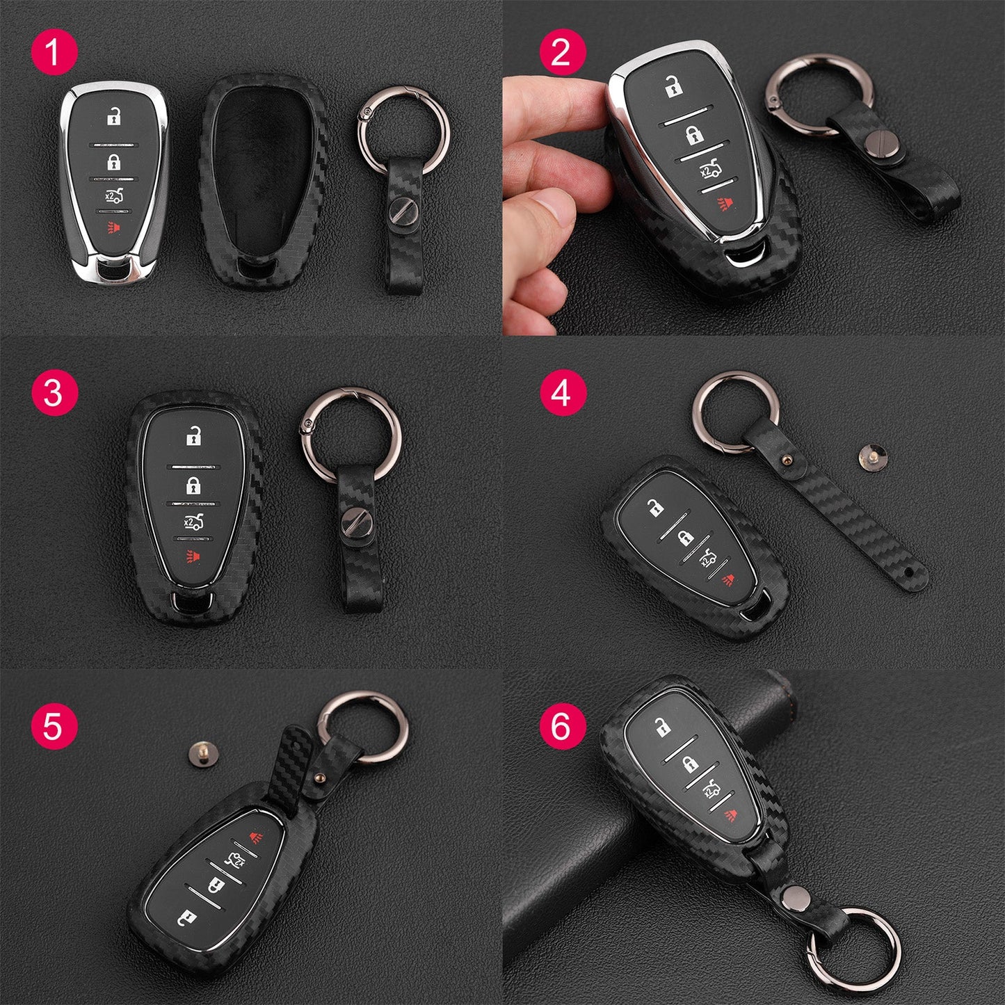 Custodia in similpelle e silicone per chiave auto con fibbia per Chevrolet