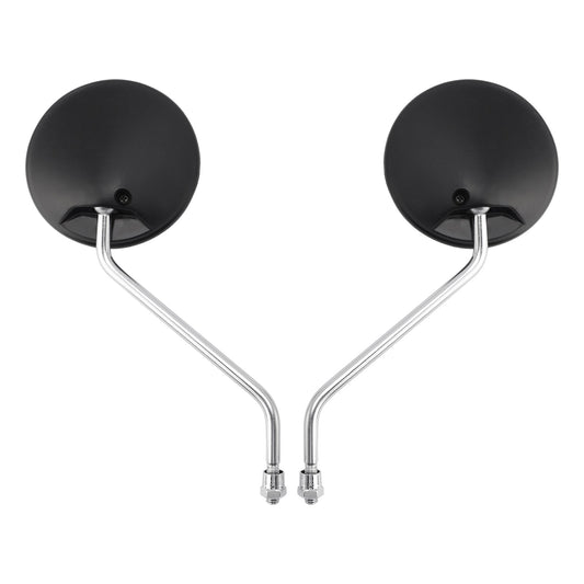 Coppia Specchietti Rotondi Neri Per Piaggio Vespa Scooter Ciclomotore 8mm Universale