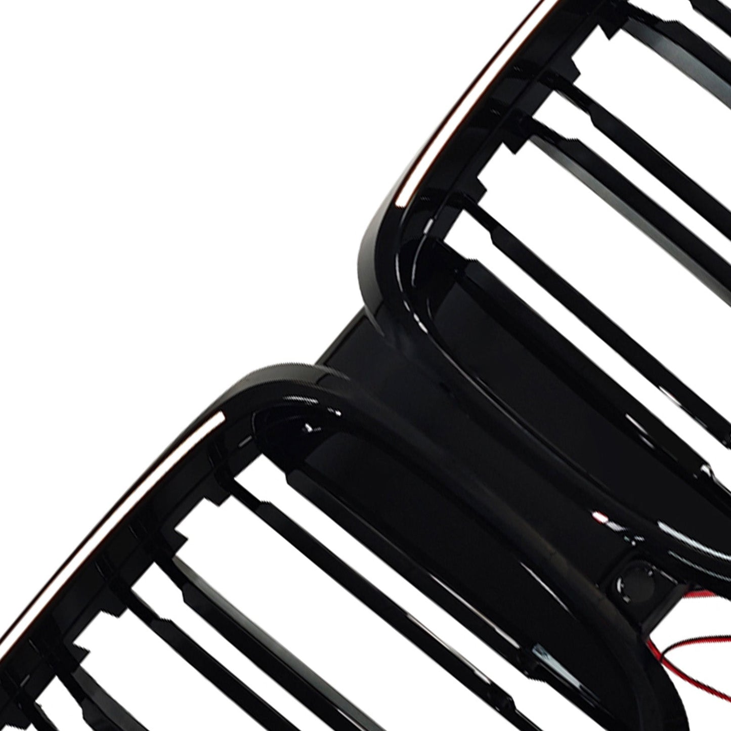 Griglia paraurti anteriore nera a doppia linea con LED per BMW G05 LCI X5 2024+