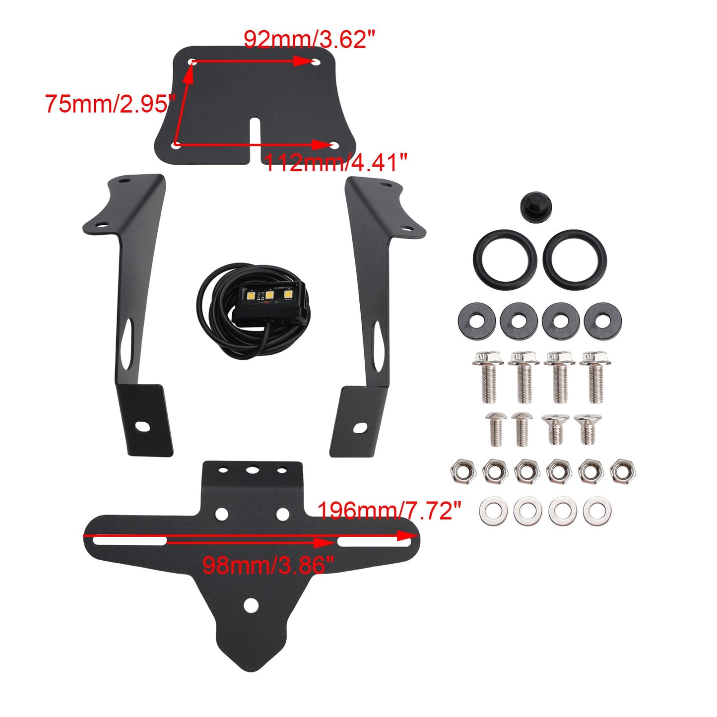 Supporto per telaio porta targa Yamaha YZF-R25 YZF-R3 MT-25 MT-03 2019-2025