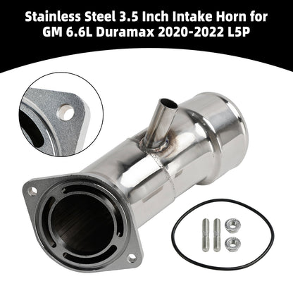 Avvisatore acustico di aspirazione da 3,5 pollici in acciaio inossidabile Duramax L5P GM 6.6L 2020-2022