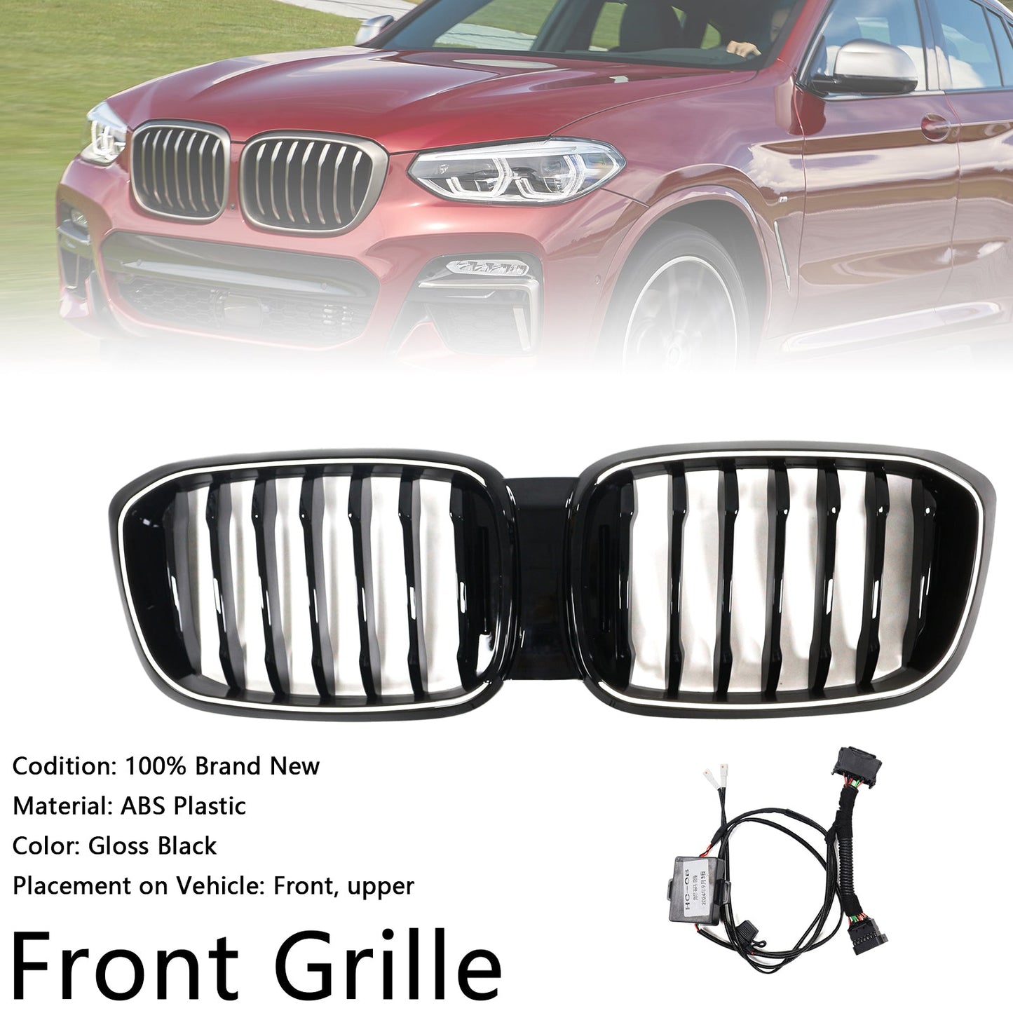 Griglia anteriore a maglie renali nera lucida pre-facelift BMW X3 X3M G01 G08 2018-2021 51138469959 51138469960