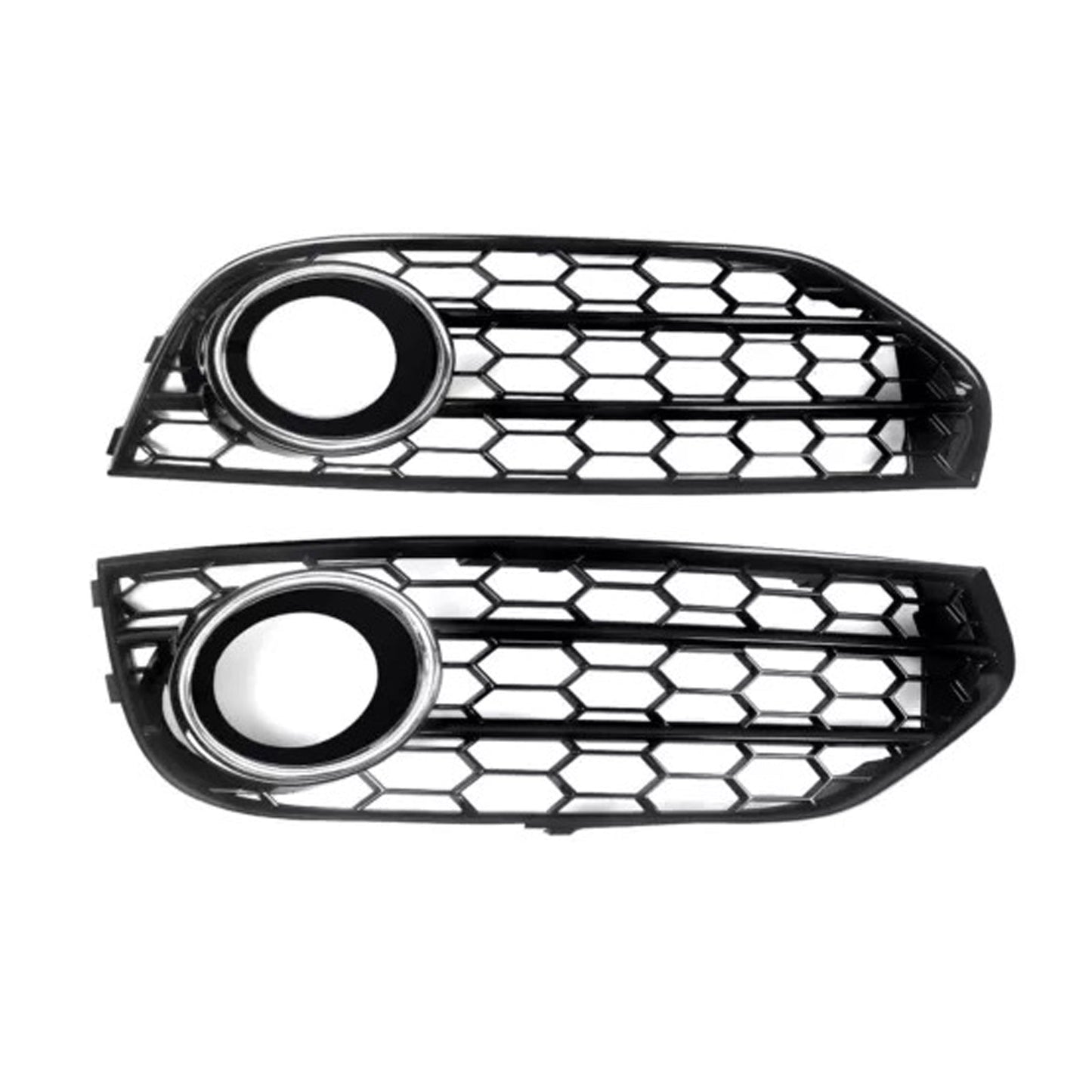 Griglia fendinebbia a nido d'ape per paraurti anteriore Audi A4 Allroad B8 2010-2015 cromata
