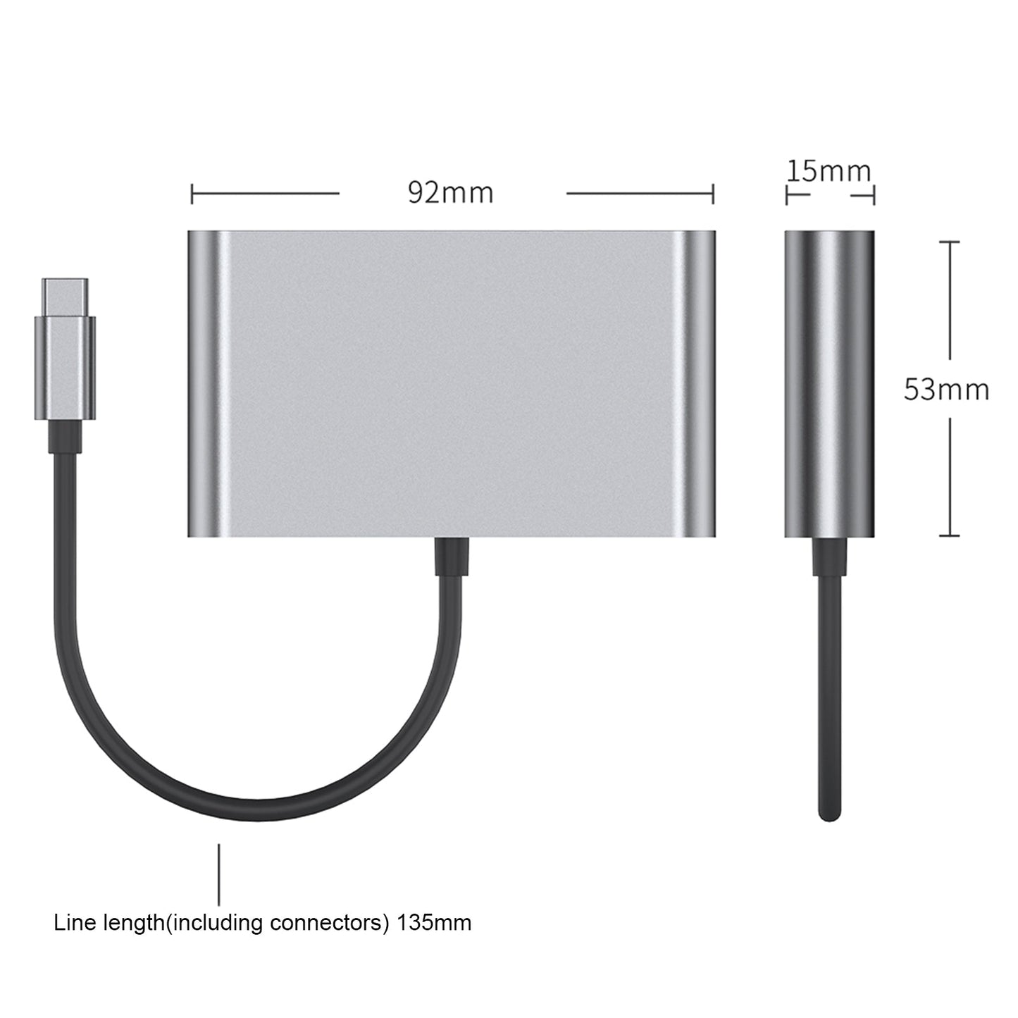 Stazione di aggancio 4 in 1 TYPE-C a RJ45 100M HDMI USB3.0 PD Interfaccia per MacBook