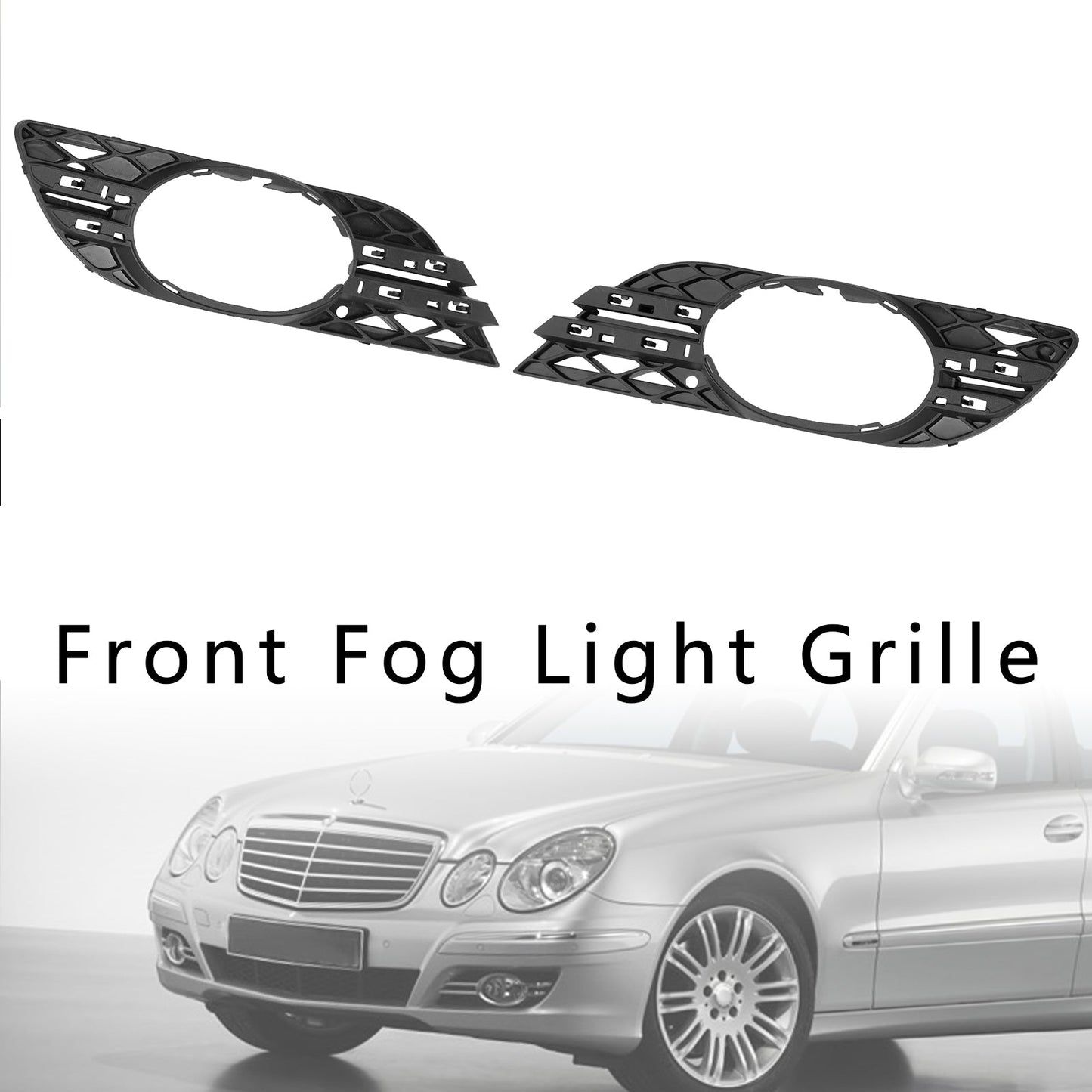 Mercedes Benz Classe E W211 E280 4Matic 2 pezzi Set di finiture per fendinebbia 2118850822 MB1038115