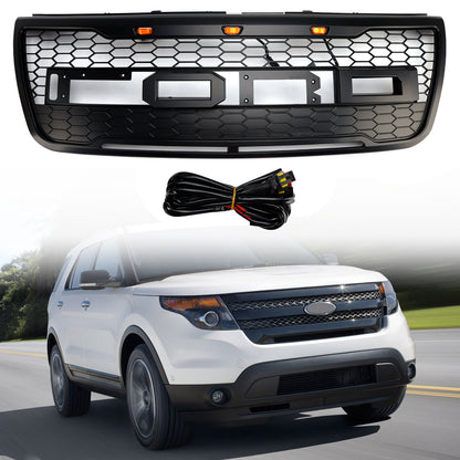 Griglia paraurti anteriore superiore grigia Ford Explorer 2012-2015 con luci