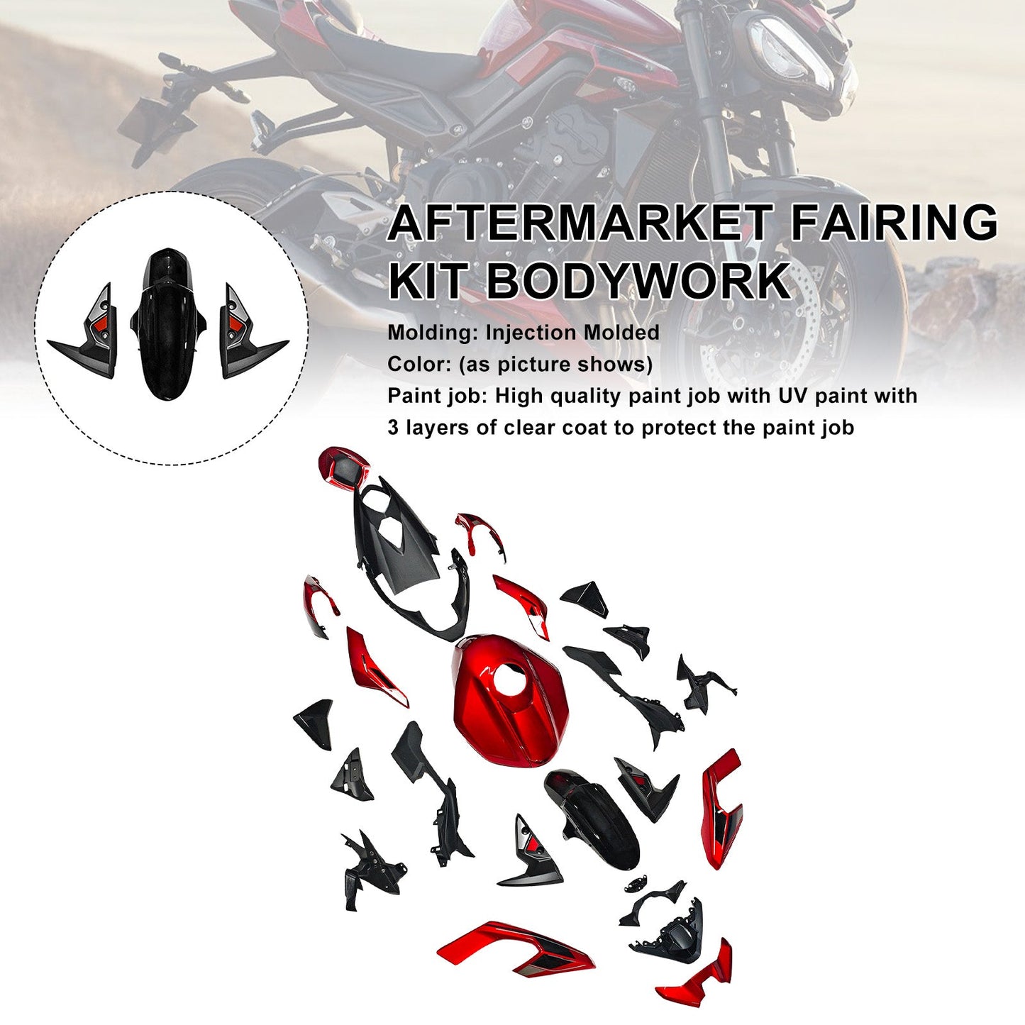 Kit di carene stampate a iniezione per Street Triple 765 R/RS 2023-2025