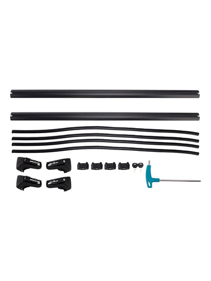 Barre trasversali universali in alluminio per portapacchi da tetto auto, 120 cm, con chiusura a chiave.