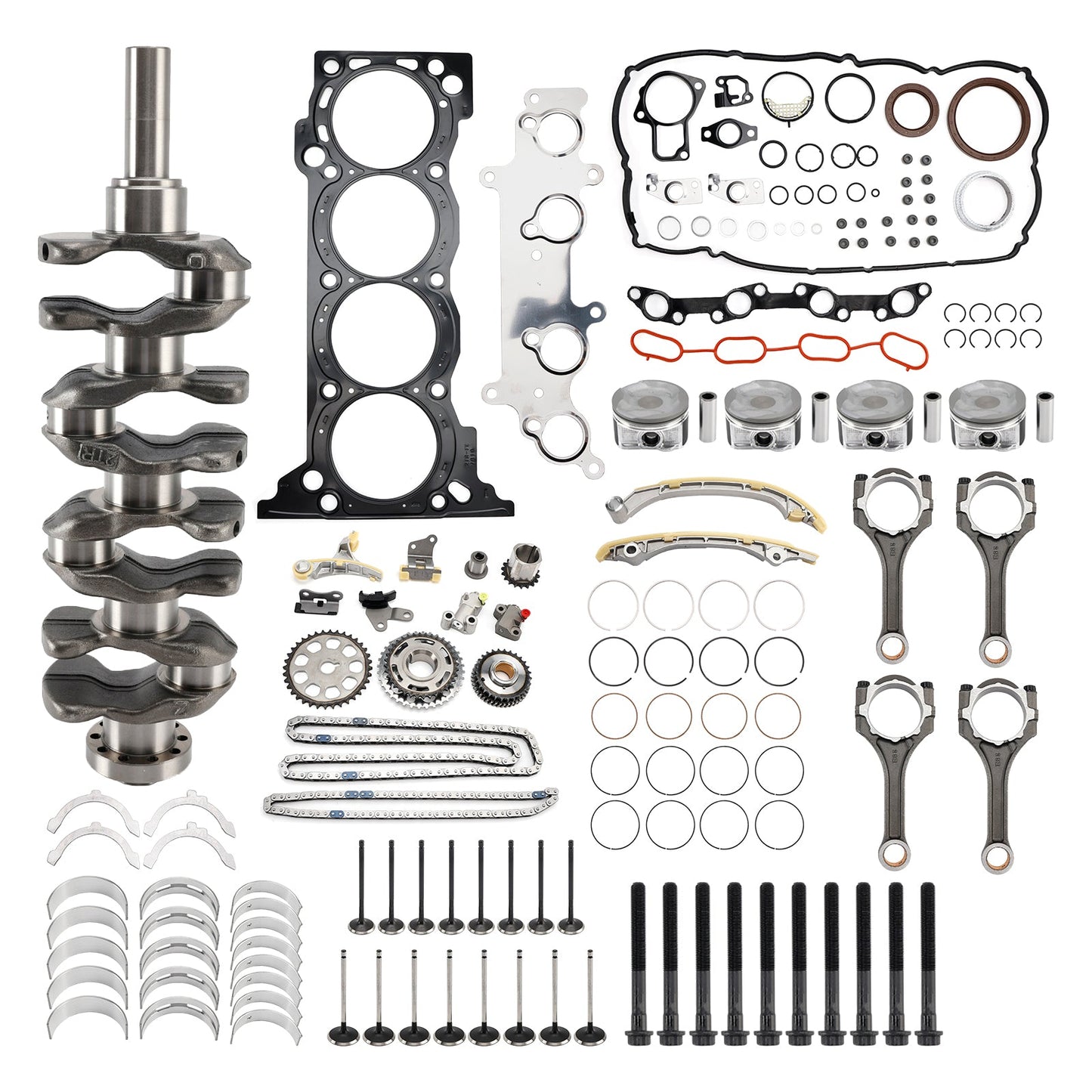 Kit di riparazione e fasatura della guarnizione del pistone del motore TOYOTA 4RUNNER 2.7L del 2010 con bielle dell'albero motore 13401-75020 1304175030