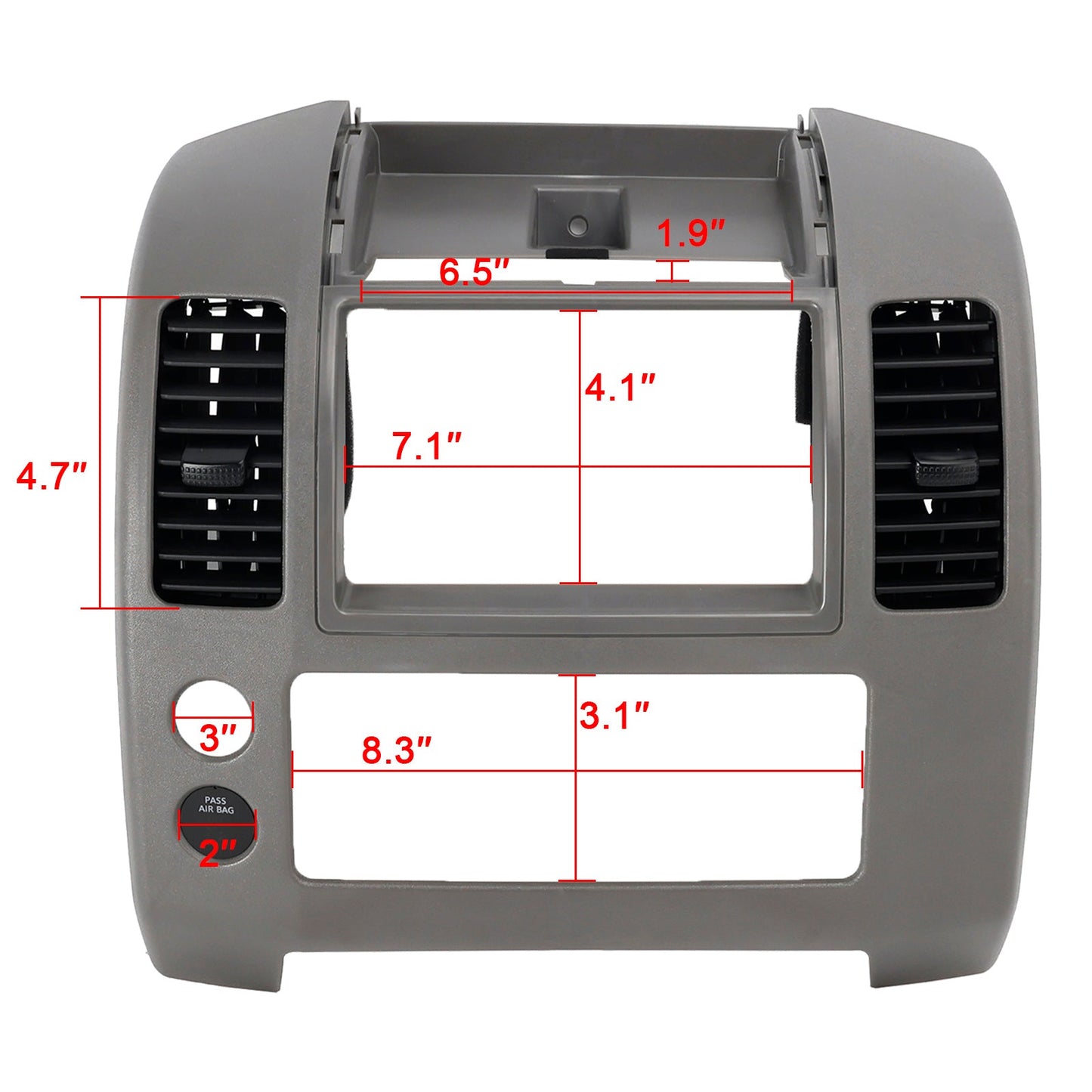 Nissan Frontier S, XE, SE, LE, Nismo Off-Road 2005-2020 - 4 cilindri 2.5L, 6 cilindri 4.0L Pannello console cruscotto centrale, cornice coperchio quadro strumenti 68259-ZP16