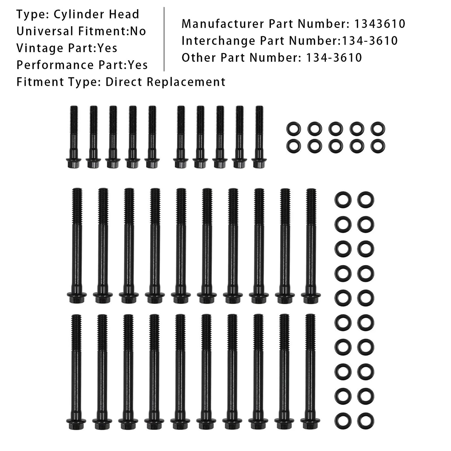 Kit bulloni testata motore Chevrolet Gen III IV LS 2004+ 134-3610