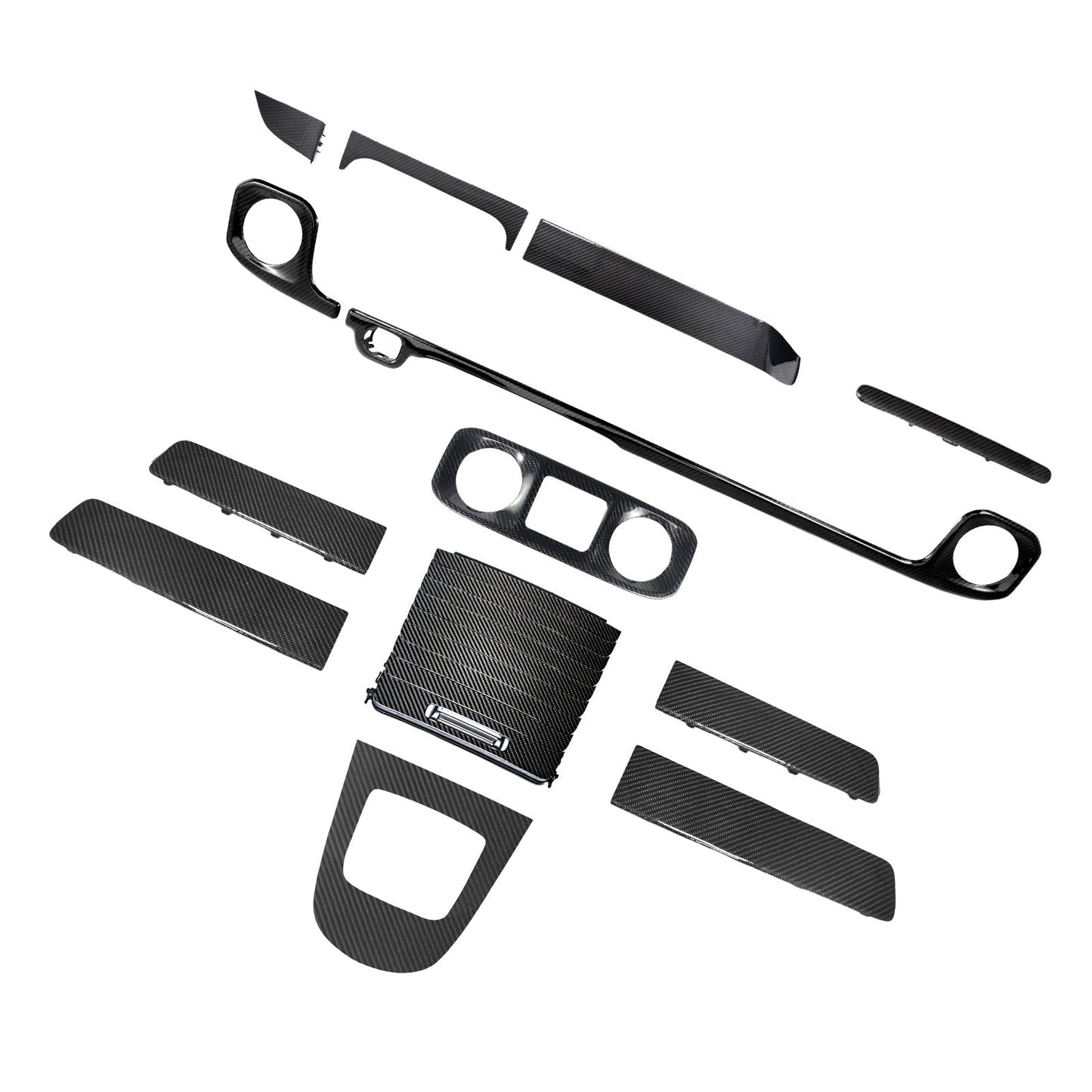 Set di pannelli di rivestimento interno per cruscotto in fibra di carbonio a secco per Mercedes W465 G550 G580 G63, 2025+