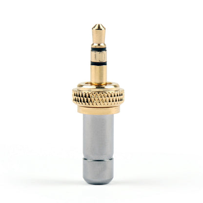 1x mini spina jack stereo con bloccaggio a vite da 3,5 mm placcato oro da 3,7 mm per Sennheiser