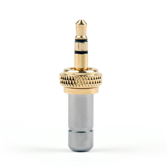 1x mini spina jack stereo con bloccaggio a vite da 3,5 mm placcato oro da 3,7 mm per Sennheiser